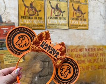 Diadema con orejas de ratón del Rey León Hakuna Matata