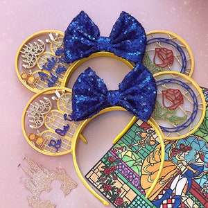 Be Our Guest Tale as old as Time Enchanted Rose Mouse Ear Headband