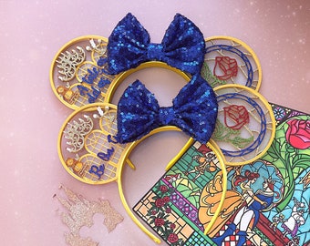 Be Our Guest Tale as old as Time Enchanted Rose Mouse Ear Headband