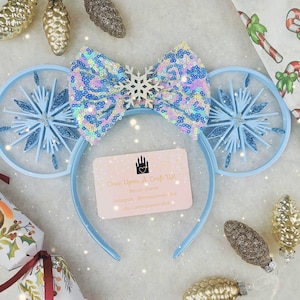 Snowflake frozen Christmas Let it snow Mouse Ear Headband