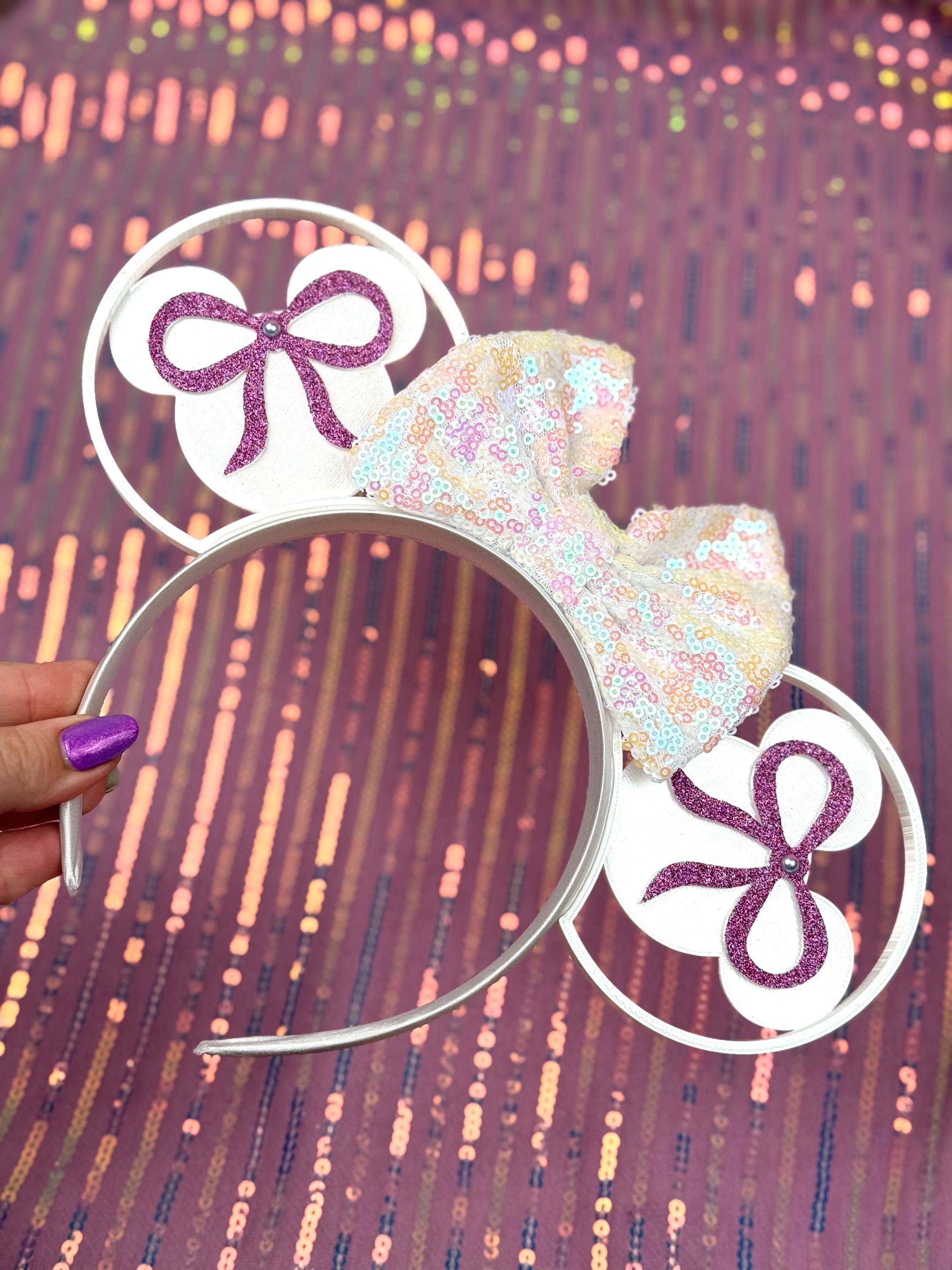 Cerchietto Con Orecchie Di Topo E Fiocco Rosa - Accessorio Per Capelli Per Donne, Ragazze E Bambine - Ideale Per Feste Di Compleanno E Parchi A Tema - 3