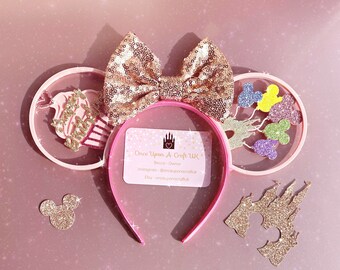 Happy Birthday Balloon Cupcake Mouse Ear Headband