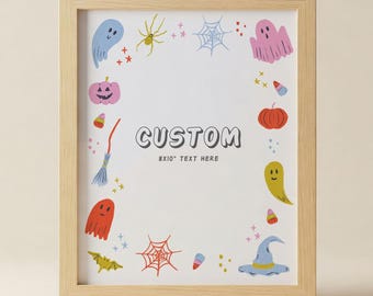 Plaque d'anniversaire Halloween : notre petit huard a un an (modèle modifiable 8 x 10)