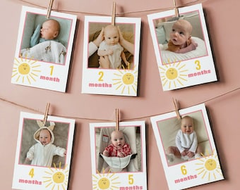 Little Sunshine Photo Banner: Baby's First Year Milestone (Digital Download)