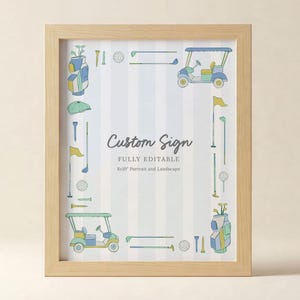 Hole in One Birthday Sign: Golf Theme Party Decor (Digital Download 8x10/10x8&quot;)