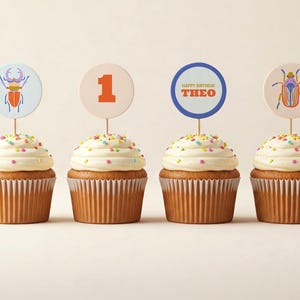 Love Bug Cupcake Toppers, Bug Birthday Party Decor, 1st Birthday Cupcake Toppers, Printable Insect Party, Digital Download