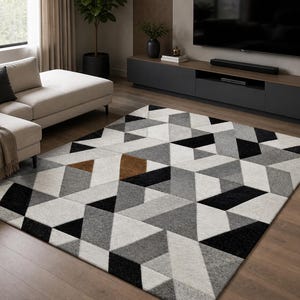 Handmade Cowhide Patchwork Leather Rug - Home Decor Carpet - Interior Design Rug