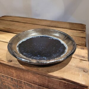 Handmade glass fused pottery coaster