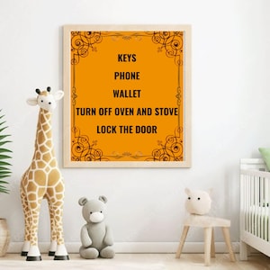 Keys Phone Wallet wall art, Keys Phone Wallet wall art, Keys Phone Wallet Welcome Mat, Reminder wall art, Phone Wallet Keys, Reminder art