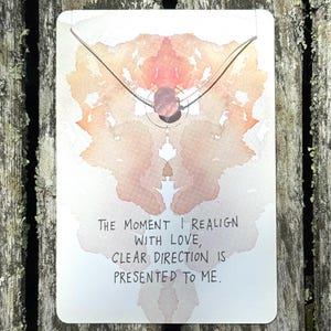 Affirmation Amulet with Sterling Silver Clasp served on Repurposed Oracle Card - The Universe Has Your Back