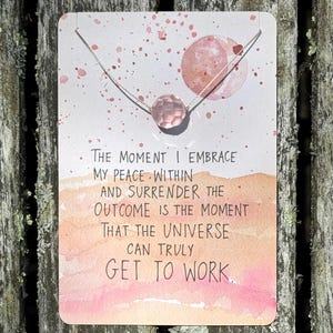 Affirmation Amulet with Sterling Silver Clasp served on Repurposed Oracle Card - The Universe Has Your Back
