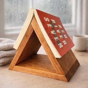 Personalized Wooden Book Holder | Pine Book Stand for Readers