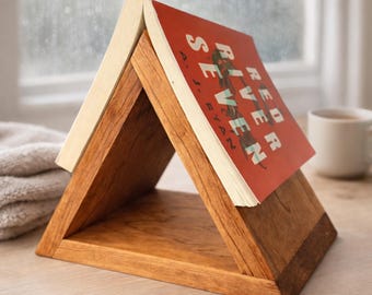 Personalized Wooden Book Holder | Pine Book Stand for Readers