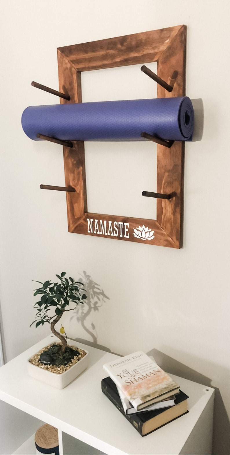 Yoga Mat Holder / Yoga Mat Wall Display / Mat Rack / 3 Sizes Etsy