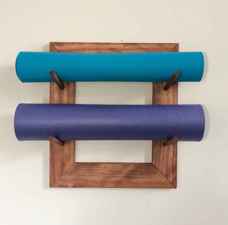 Yoga Mat Holder / Yoga Mat Wall Display / Mat Rack / 3 Sizes Etsy