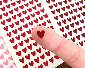 1/4 Inch Mini Heart Sticker Sheet 6mm | Small Stickers | Tiny Hearts | Holo Stickers | Holographic | Planner | Calendar | Vinyl