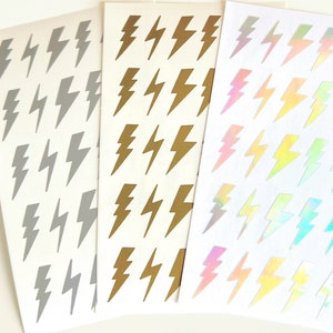 1 Inch Lightning Strike Sticker Sheet 25 mm | Small Stickers | Tiny Decal | BuJo Stickers | Planner | Calendar | Vinyl