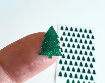 1/2 Inch Christmas Tree Sticker Sheet 13 mm | Small Stickers | Tiny Holiday Tree | BuJo Stickers | Planner | Calendar | Vinyl