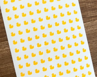 1/4 Inch Mini Rubber Ducks Sticker Sheet 6mm | Small Duck Stickers | Tiny Duckies | Holo Stickers | Planner | Calendar | Baby Shower