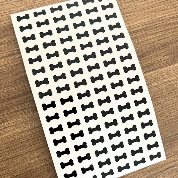 1/4 Inch Mini Dog Bone Sticker Sheet 6mm | Small Bone Stickers | Tiny Bones | Holo Stickers | Planner | Calendar | Pet