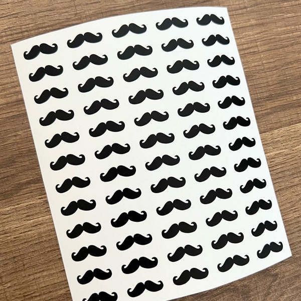 1/4 Inch Mini Moustache Sticker Sheet 6mm | Small Moustache Stickers | Tiny Moustache | Planner Stickers | Calendar | BuJo Stickers