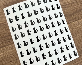 1/2 Inch Mini Cat Sticker Sheet 13mm | Animal Stickers | Small Stickers | Tiny Cat | BuJo Stickers | Planner | Calendar | Vinyl