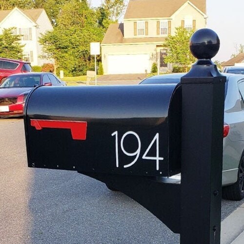Modern Contemporary Mailbox Numbers Vinyl Sticker 1 Etsy