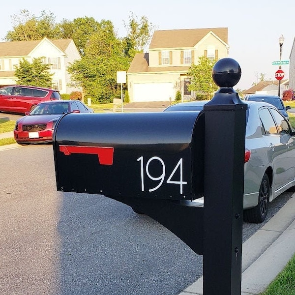 Custom Modern Contemporary Mailbox Numbers | Reflective | House Address Number | Vinyl Numbers