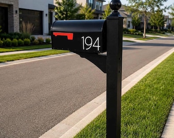 Custom Modern Contemporary Mailbox Numbers | Reflective | House Address | Vinyl Adhesive Number