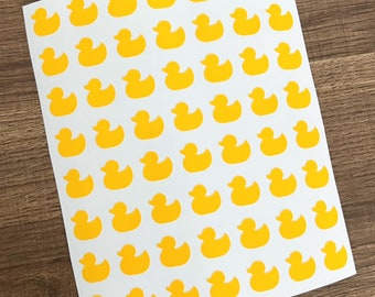 1/2 Inch Mini Rubber Ducks Sticker Sheet 13mm | Small Duck Stickers | Tiny Duckies | Holo Stickers | Planner | Calendar | Baby Shower