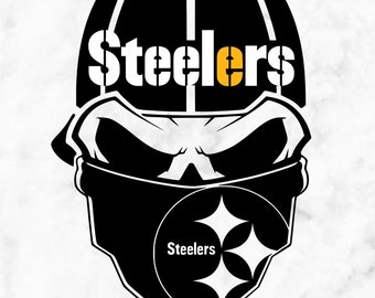 Adesivo Per Auto Decalcomania Pittsburgh Steelers NFL - Teschio Nero 10x13 Pollici