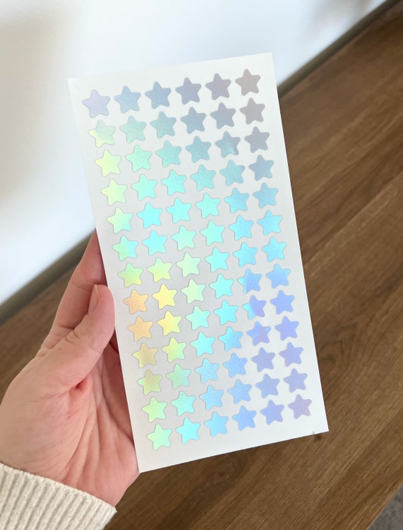 1/2 Inch Mini Star Sticker Sheet 13mm Small Star Stickers Tiny Star Holo  Stickers Holographic Planner Calendar 