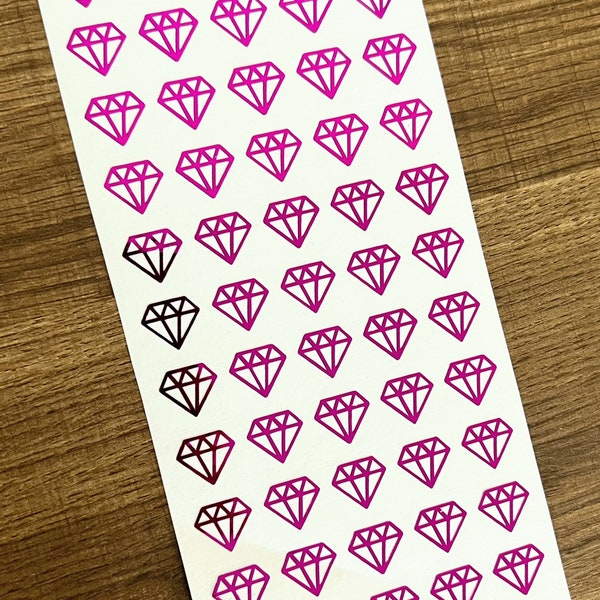 1/2 Inch Diamond Sticker Sheet 6mm | Small Diamond | Tiny Diamonds  | Planner Stickers | Calendar | BuJo Stickers