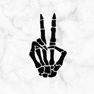 Skeleton Hand Peace Sign Vinyl Decal | Vinyl Sticker | Car Decal | Car Sticker | Window Decal | Window Sticker | Tumbler | Sticker