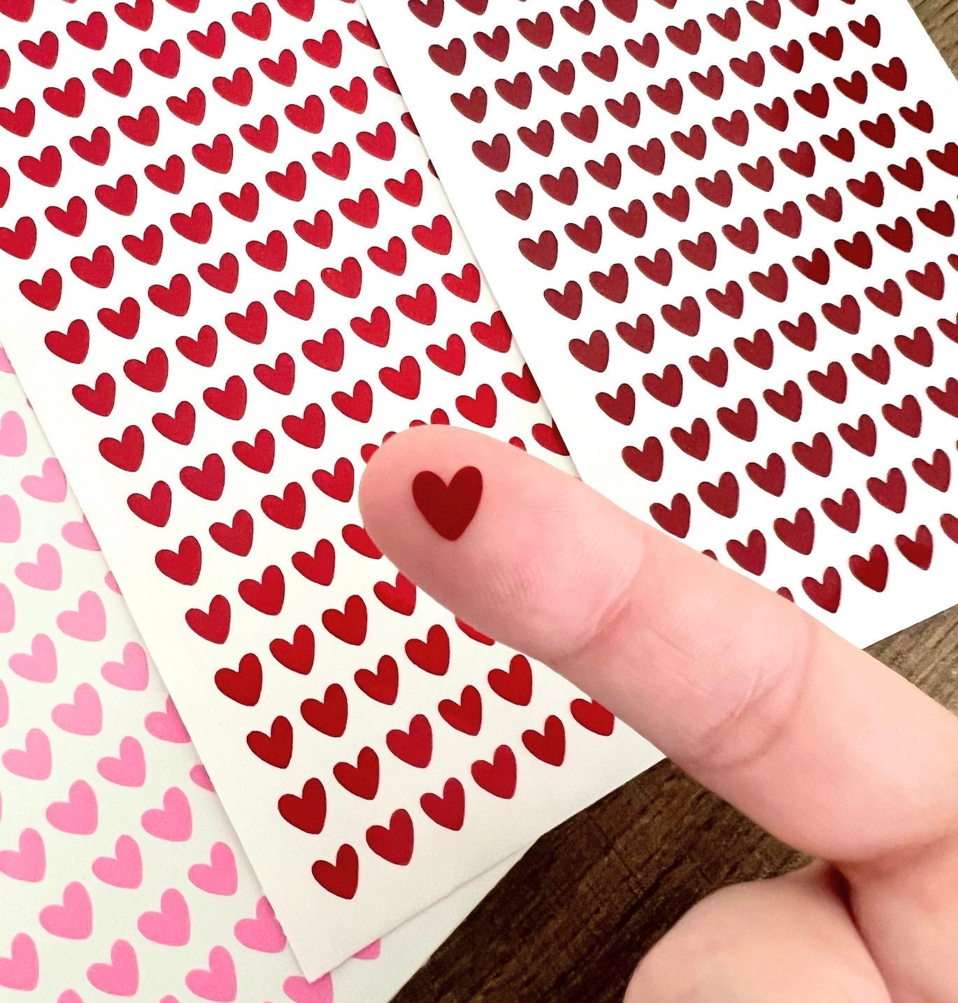 1/4 Inch Mini Heart Sticker Sheet 6mm | Small Stickers | Tiny Hearts | Holo Stickers | Holographic | Planner | Calendar | Vinyl