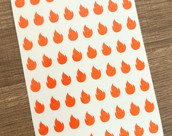 Hoja de pegatinas de llamas de 1/2 pulgada (13 mm) / Fuego