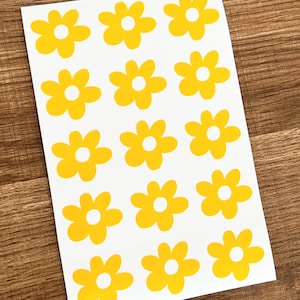 1 Inch Mini Flower Sticker Sheet 25mm | Small Flower Stickers | Daisy Flowers | Planner Stickers | Retro Flower Stickers | BuJo Stickers