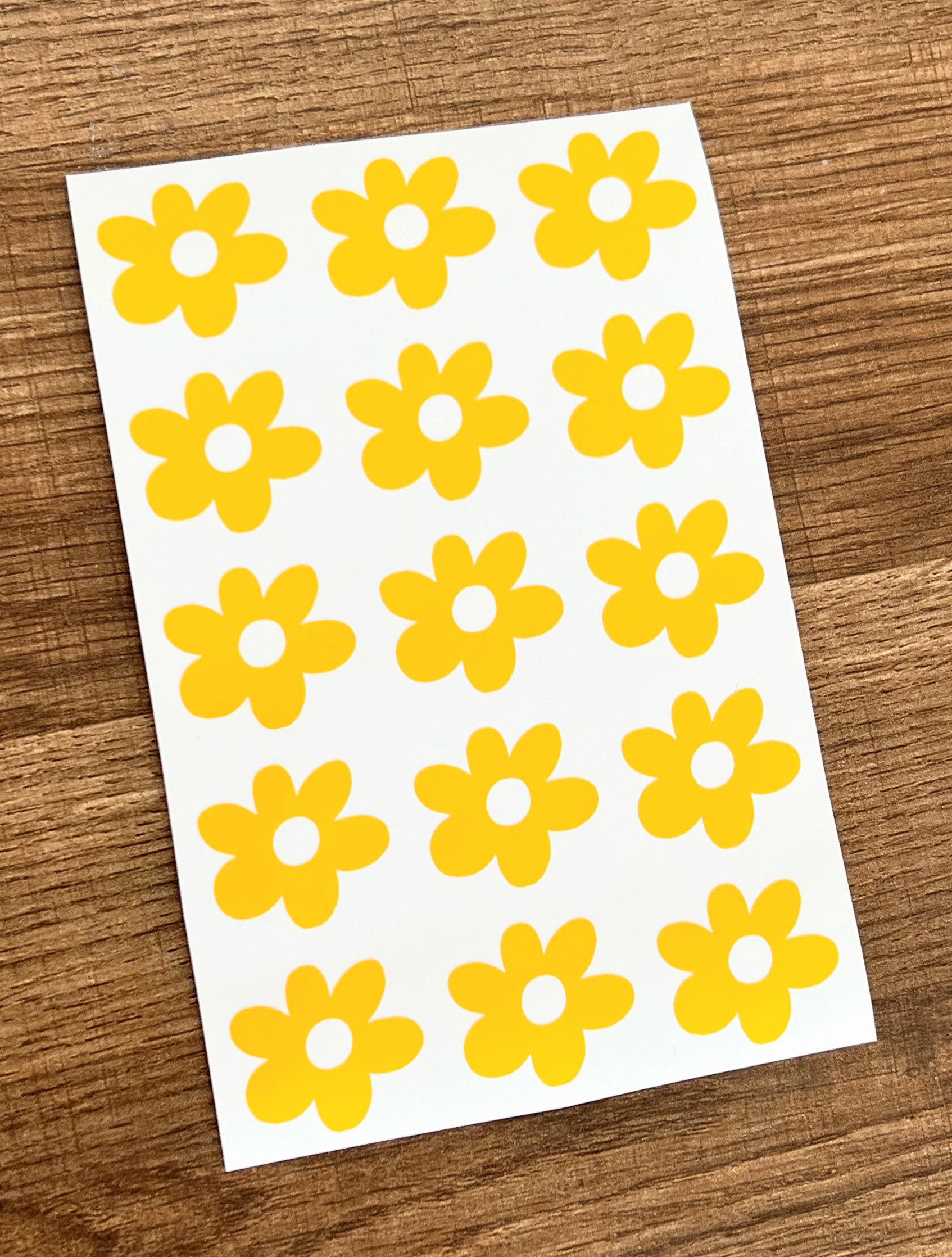 1 Inch Mini Flower Sticker Sheet 25mm | Small Flower Stickers | Daisy Flowers | Planner Stickers | Retro Flower Stickers | BuJo Stickers
