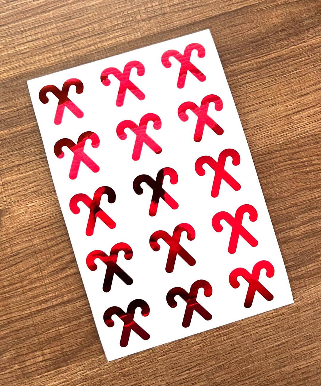 1 Inch Crossed Candy Cane Sticker Sheet 25mm - Etsy