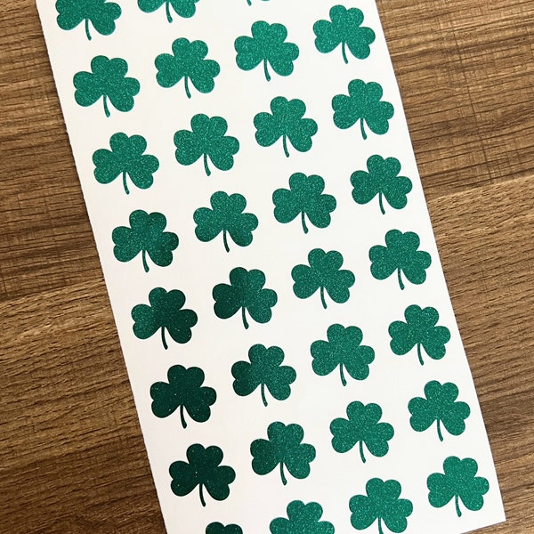 1/2 Inch Shamrock Sticker Sheet 13mm | Small Clover | Tiny Clovers  | Planner Stickers | Calendar | BuJo Stickers | St. Patrick's Day