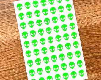 1/2 Inch Alien Sticker Sheet 6mm