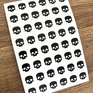 1/2 Inch Mini Skull Sticker Sheet 13mm | Small Skull Stickers | Skeleton Stickers | Tiny Skull | Planner | Calendar | BuJo | Halloween