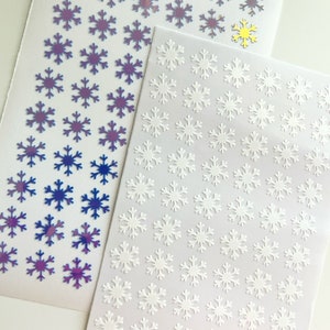1/2 Inch Snowflake Sticker Sheet 13 mm | Small Stickers | Snowflakes | BuJo Stickers | Planner | Calendar | Vinyl