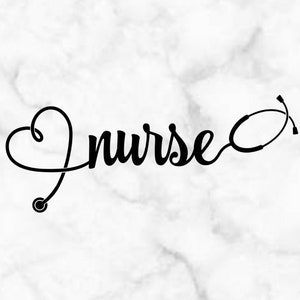 Nursing Heart Heartbeat Vitals Vinyl Decal, Doctor, Surgeon, Nurse Life, Nurse, Stethoscope, Car Decal, Window Decal, Sticker, Tumbler