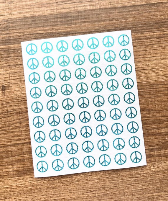 1/2 Inch Peace Sign Sticker Sheet 13mm