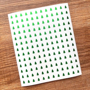 1/4 Inch Christmas Tree Sticker Sheet 6mm