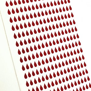 5 mm Mini Teardrop Sticker Sheet | Kropla krwi | Śledzenie okresu | Małe naklejki | Naklejki holograficzne | Planer | Kalendarz | Naklejki Bujo