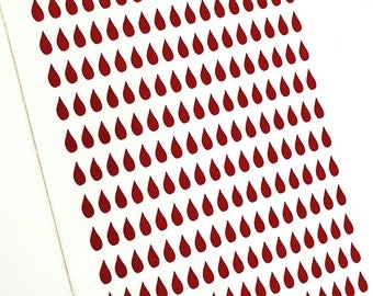 5mm Mini Teardrop Sticker Sheet | Blood Drop | Period Tracker