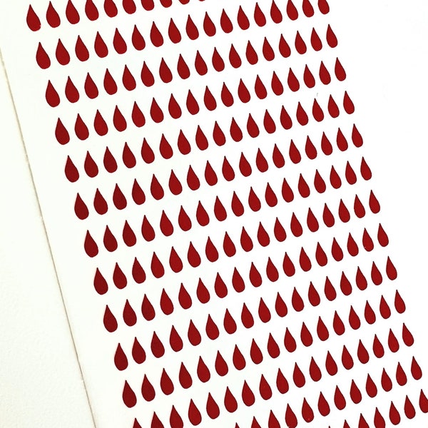 5mm Mini Teardrop Sticker Sheet | Blood Drop | Period Tracker | Small Stickers | Holo Stickers | Planner | Calendar | Bujo Stickers