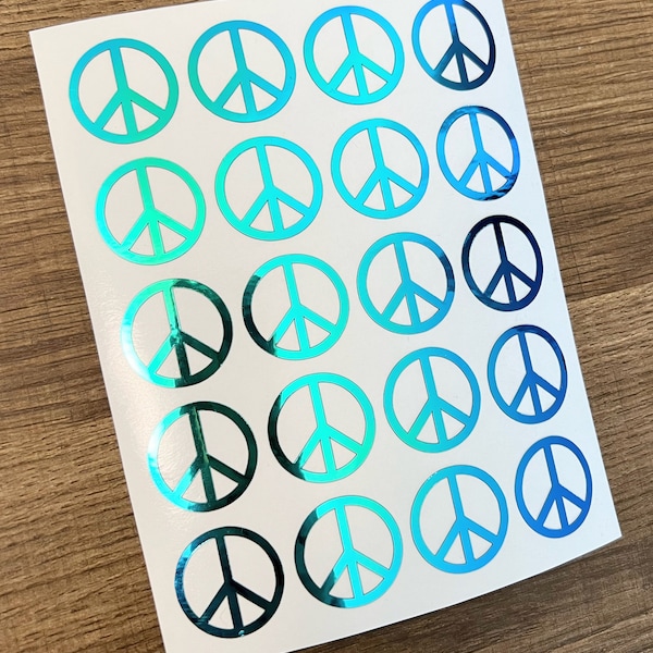 1 Inch Peace Sign Sticker Sheet 26mm | Small Stickers | Peace Symbol | BuJo Stickers | Planner | Calendar | Vinyl